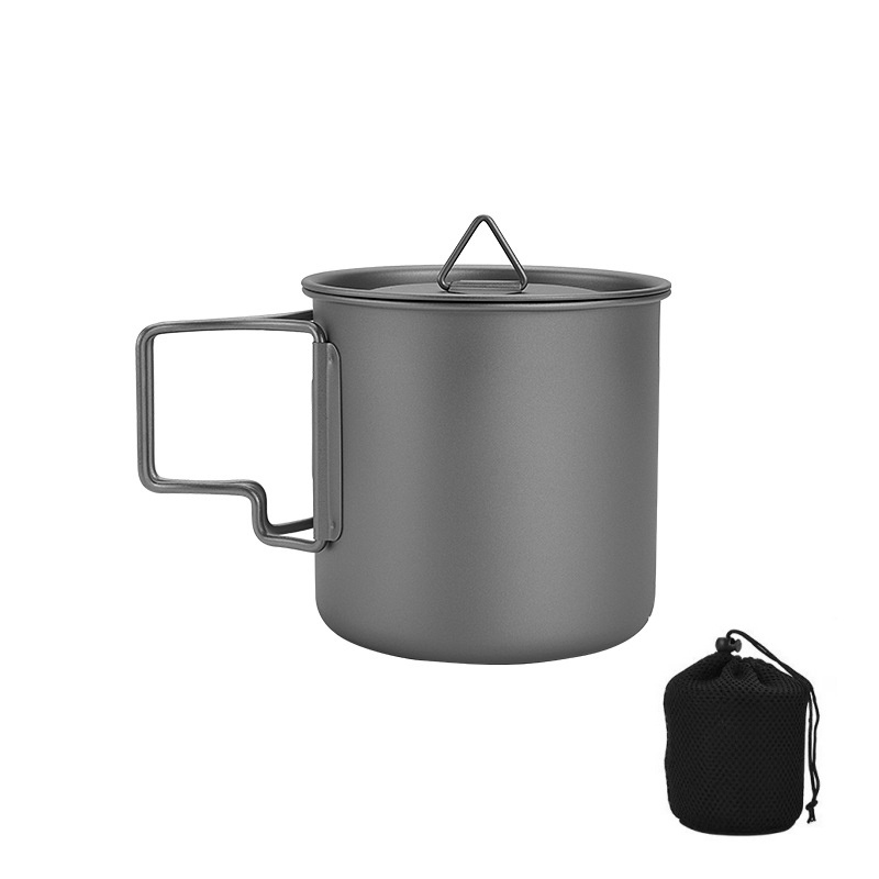 Camping Cooking Survival - Tazza da campeggio in titanio con