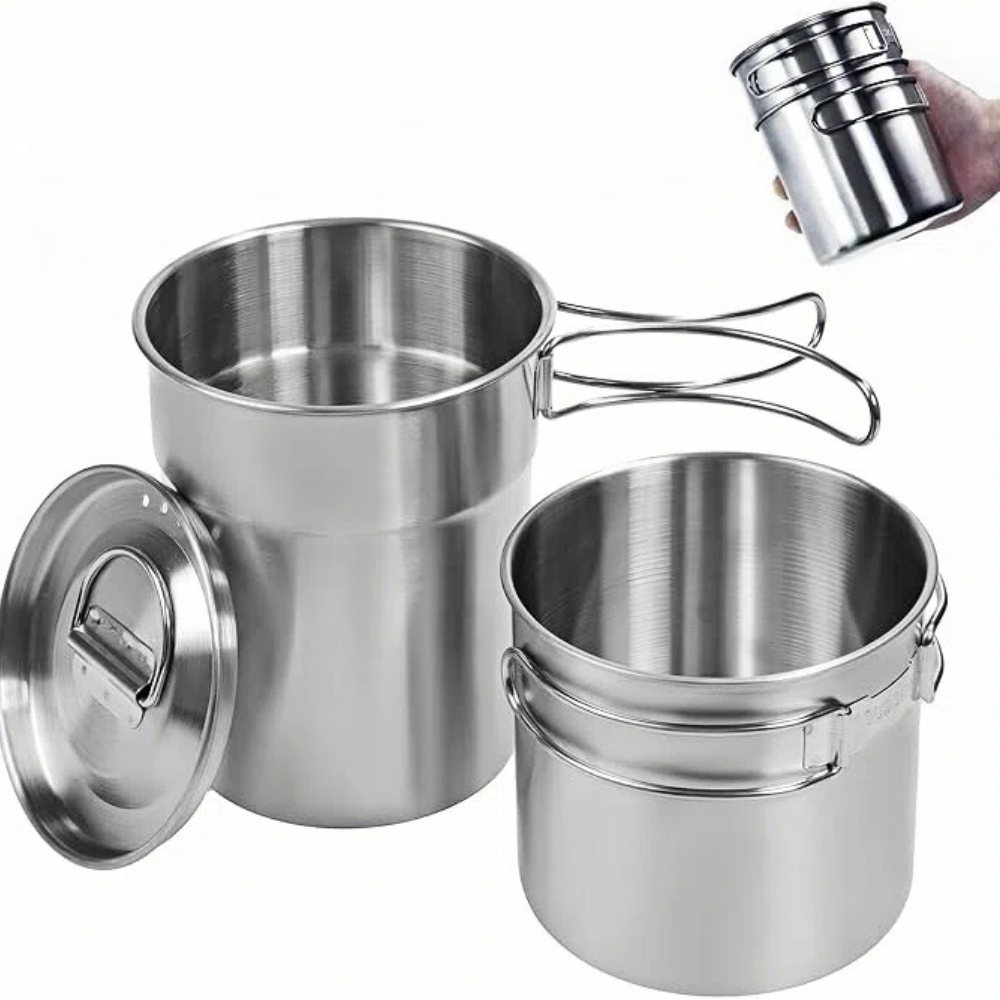Camping Cooking Meat - Tazze pieghevoli da campeggio, pentole da