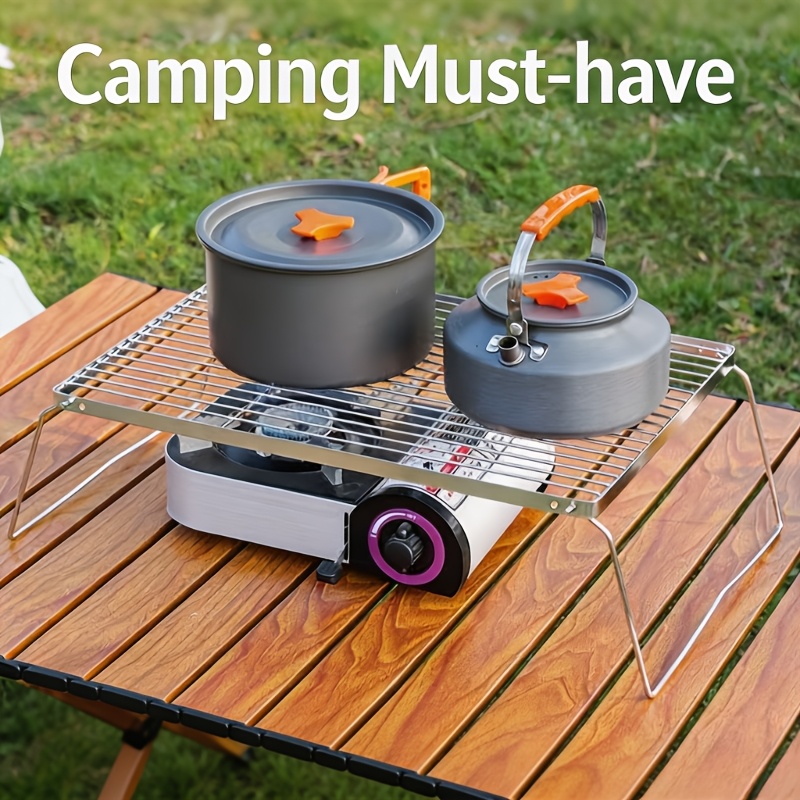 Camping Cooking Survival - Supporto pieghevole portatile in acciaio inossidabile