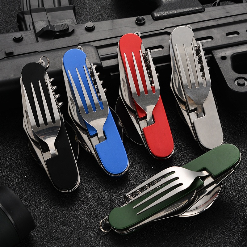 Camping Cooking Survival - Stoviglie pieghevoli 4 in 1 Utensili