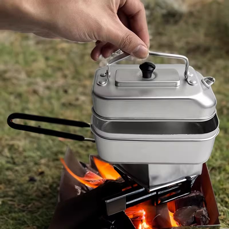 Camping Cooking Set With Kettle - Ultraleggero portatile Picnic campeggio bollitore turistico