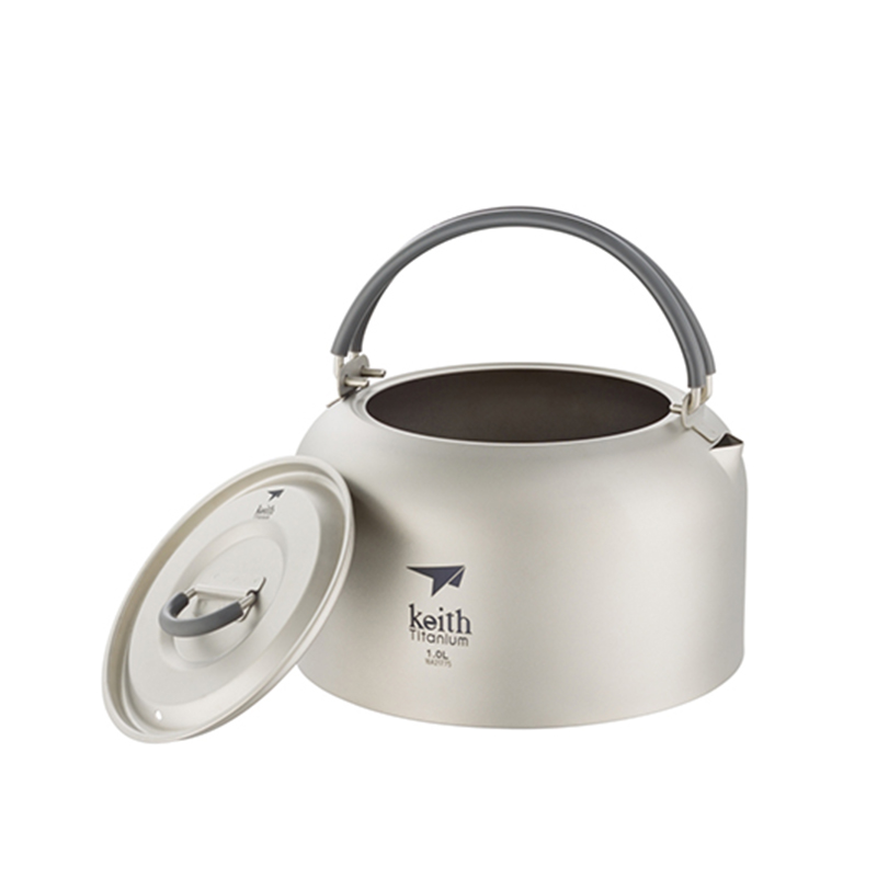 Camping Cooking System - Bollitore Keith Titanium 1L, posate batteriostatiche,