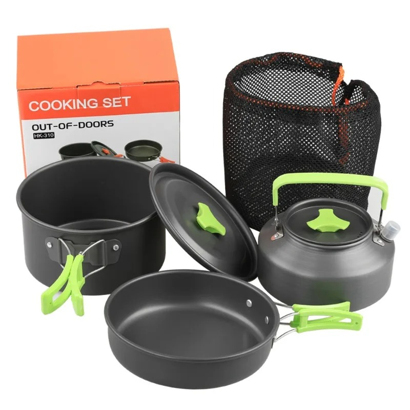 Camping Cooking Set With Kettle - Set da Cucina per Campeggio, Set