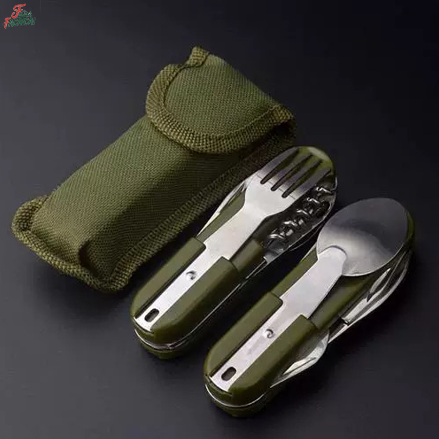Camping Cooking Survival - Set da Viaggio 5-in-1 in Acciaio
