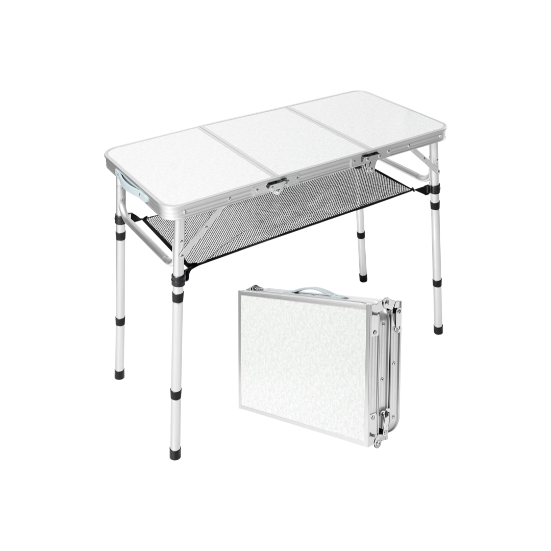 Camping Cooking Table With Storage - Tavolo da Campeggio Pieghevole con Rete