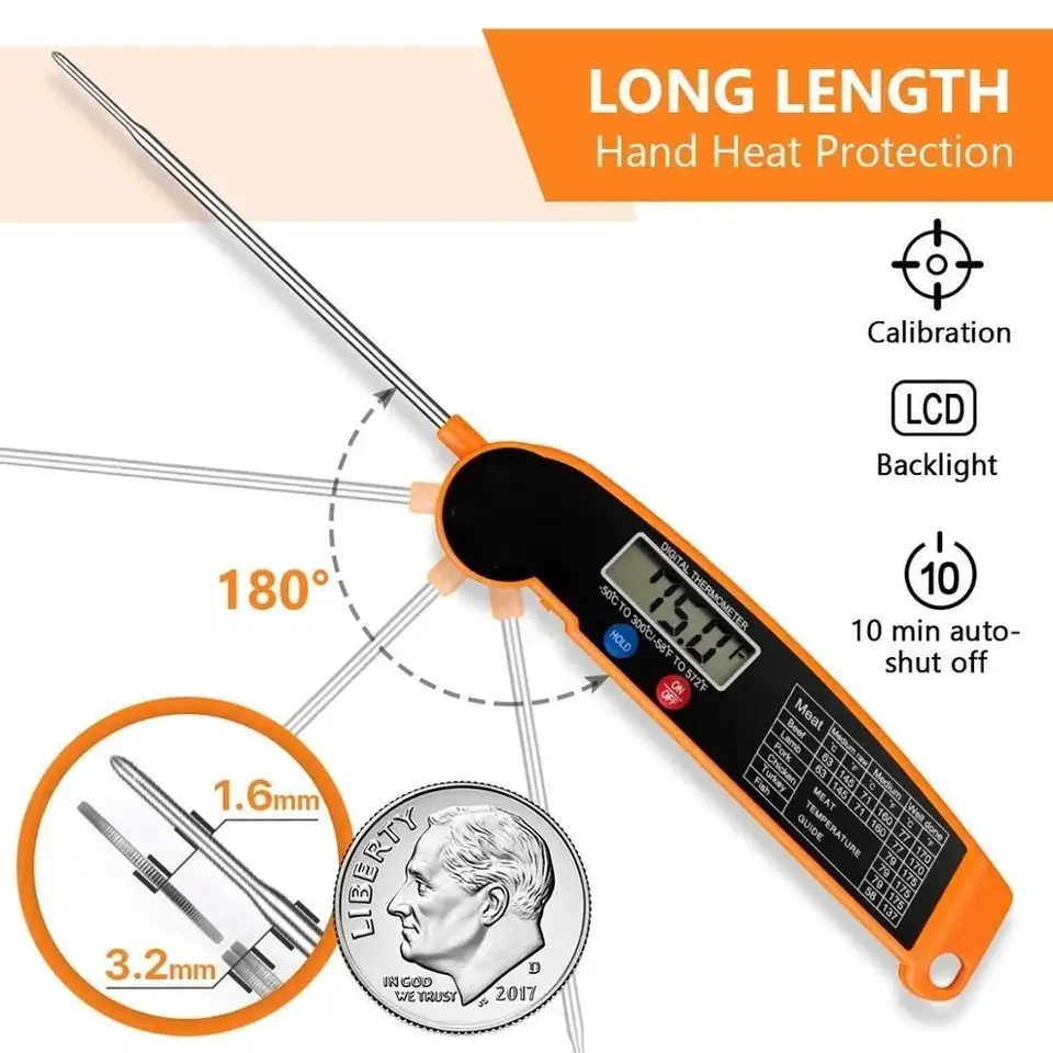 Camping Cooking Meat - Termometro Digitale Impermeabile per Alimenti e