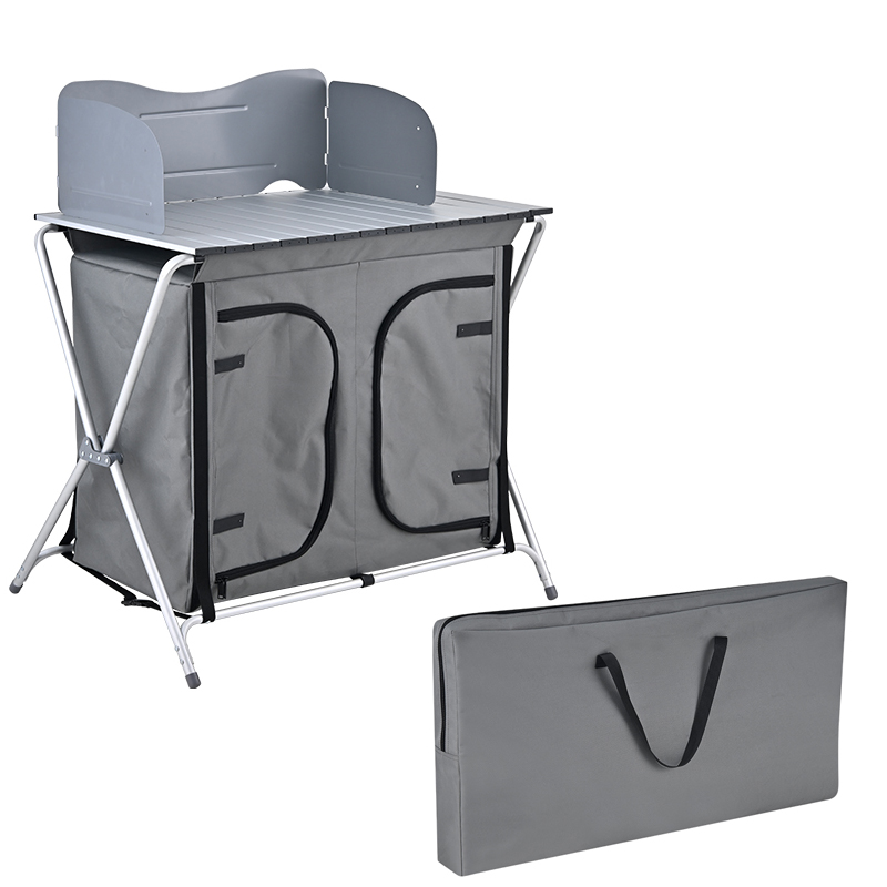Camping Cooking Table With Storage - Tavolo da Cucina Portatile Pieghevole in
