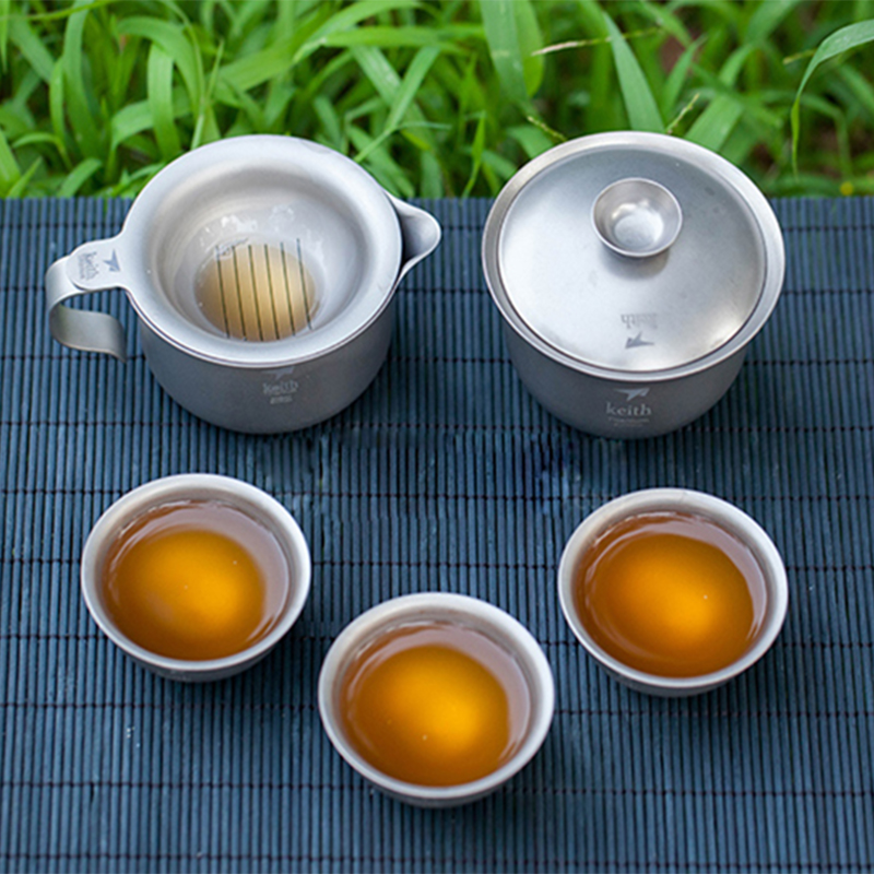 Camping Cooking Set With Kettle - Bollitore titanio Kung Fu Set da