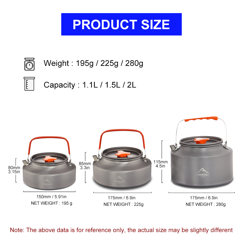 Widesea 1.1L 2 l1.5l bollitore - Camping Cooking System recensione e prezzo
