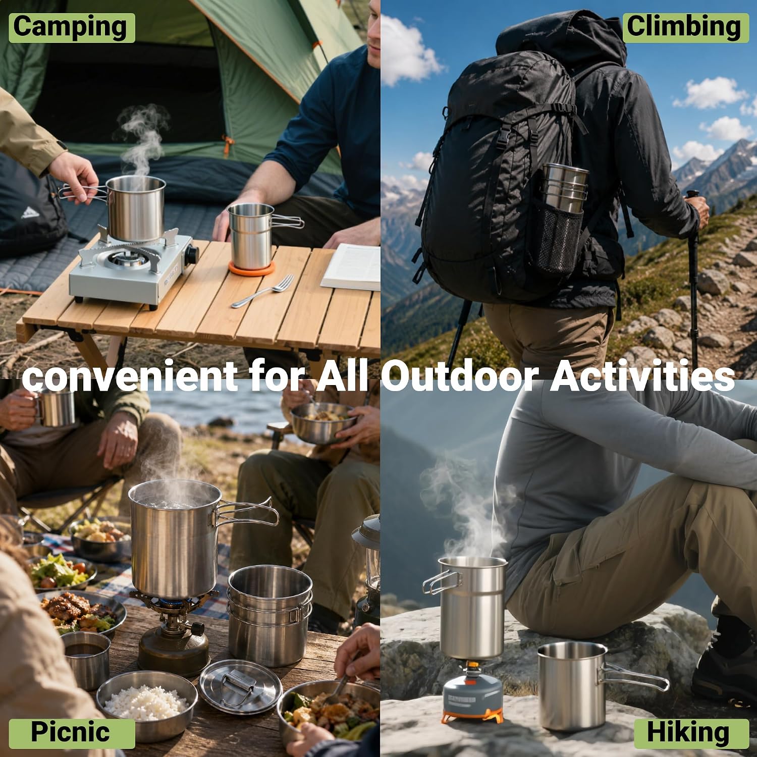 Tazze pieghevoli da campeggio, - Camping Cooking Meat recensione e prezzo