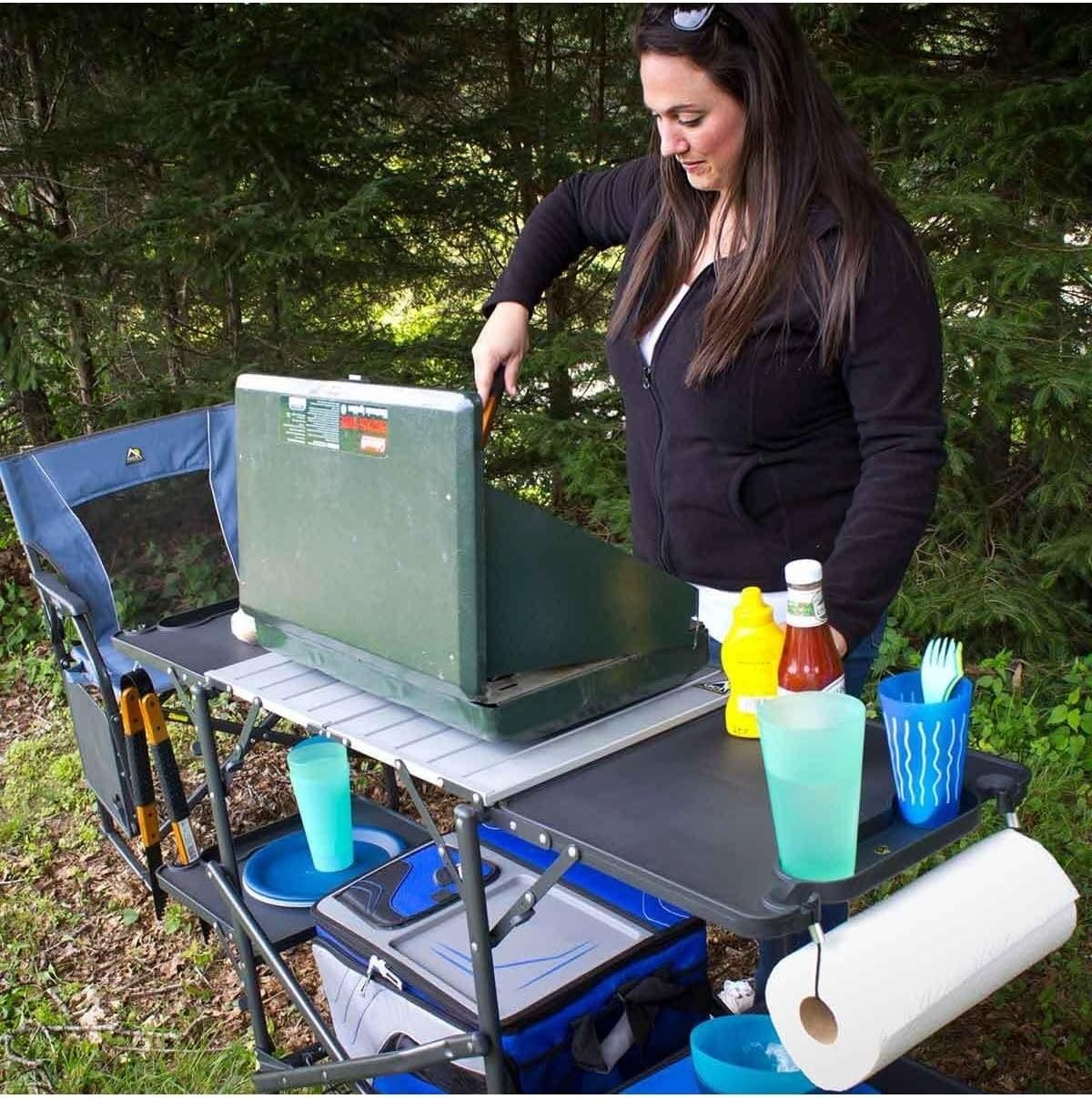 Tavolo da campeggio pieghevole - Camping Cooking Table With Storage recensione e prezzo
