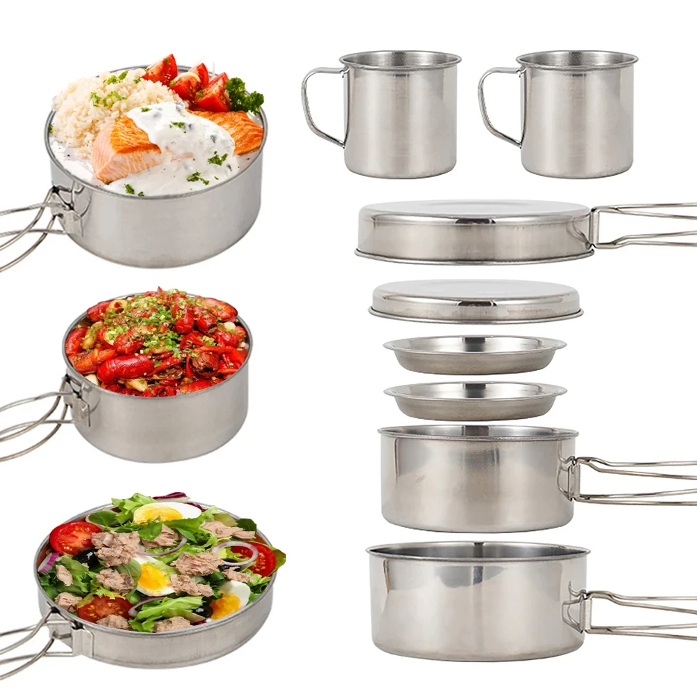 8 pezzi/set pentole da campegg - Camping Cooking Accessories Set recensione e prezzo