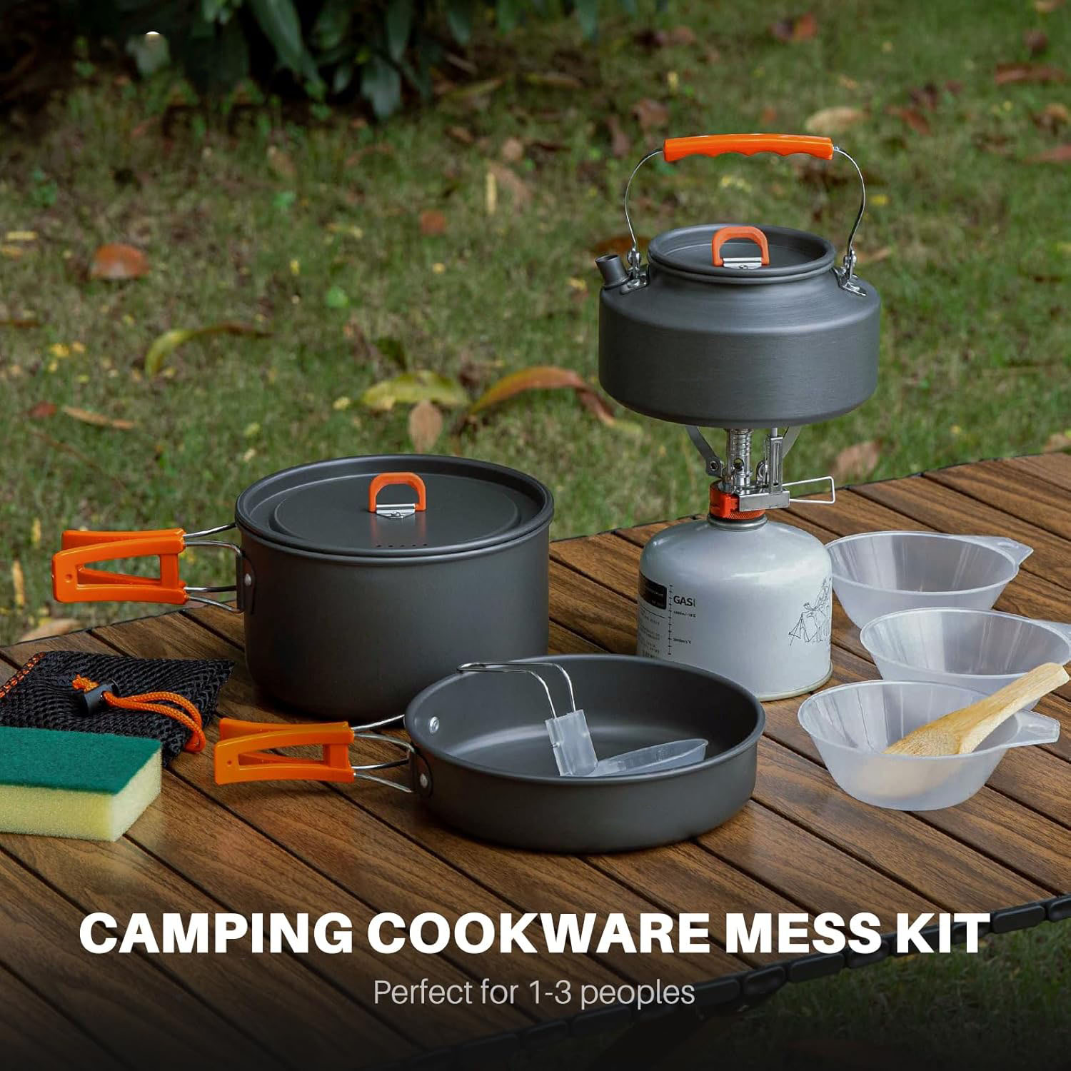 Set di pentole e padelle da ca - Camping Cooking Set With Kettle recensione e prezzo