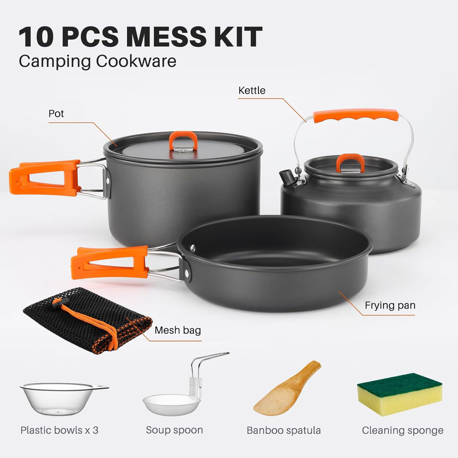 Set di pentole e padelle da ca - Camping Cooking Set With Kettle recensione e prezzo