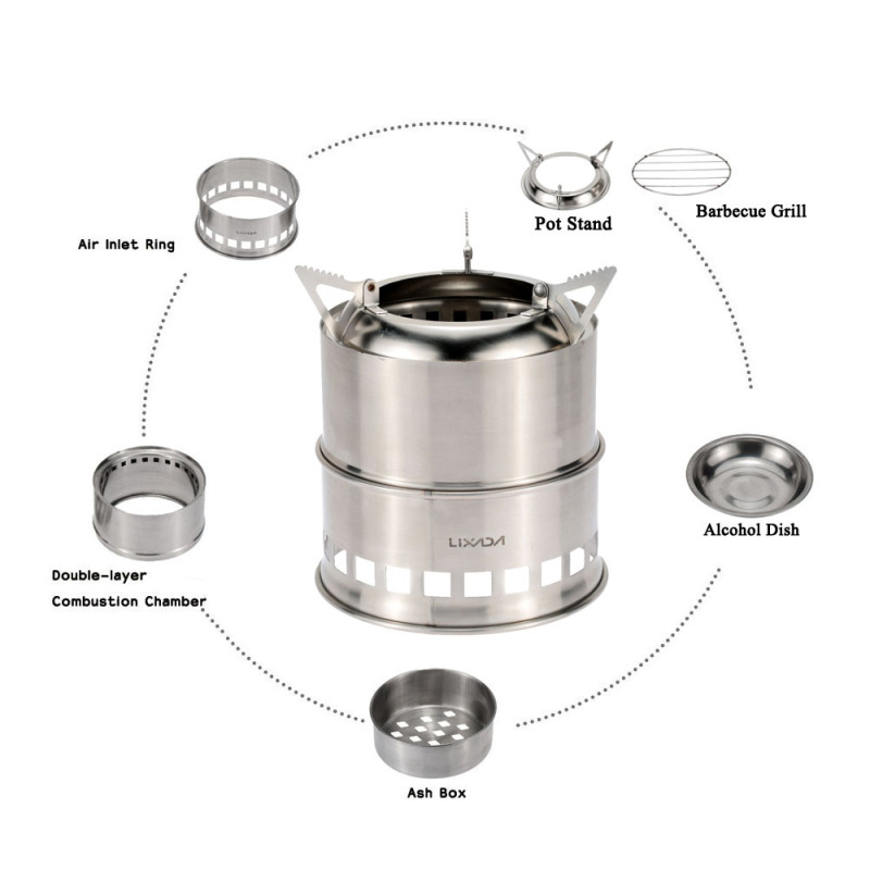 Lixada stufa a legna in acciai - Camping Cooking System recensione e prezzo