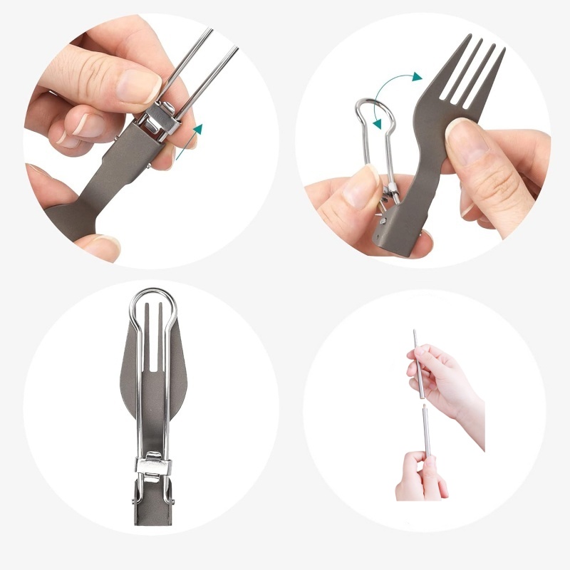 Set di Posate Pieghevoli in Ti - Camping Cooking Survival recensione e prezzo