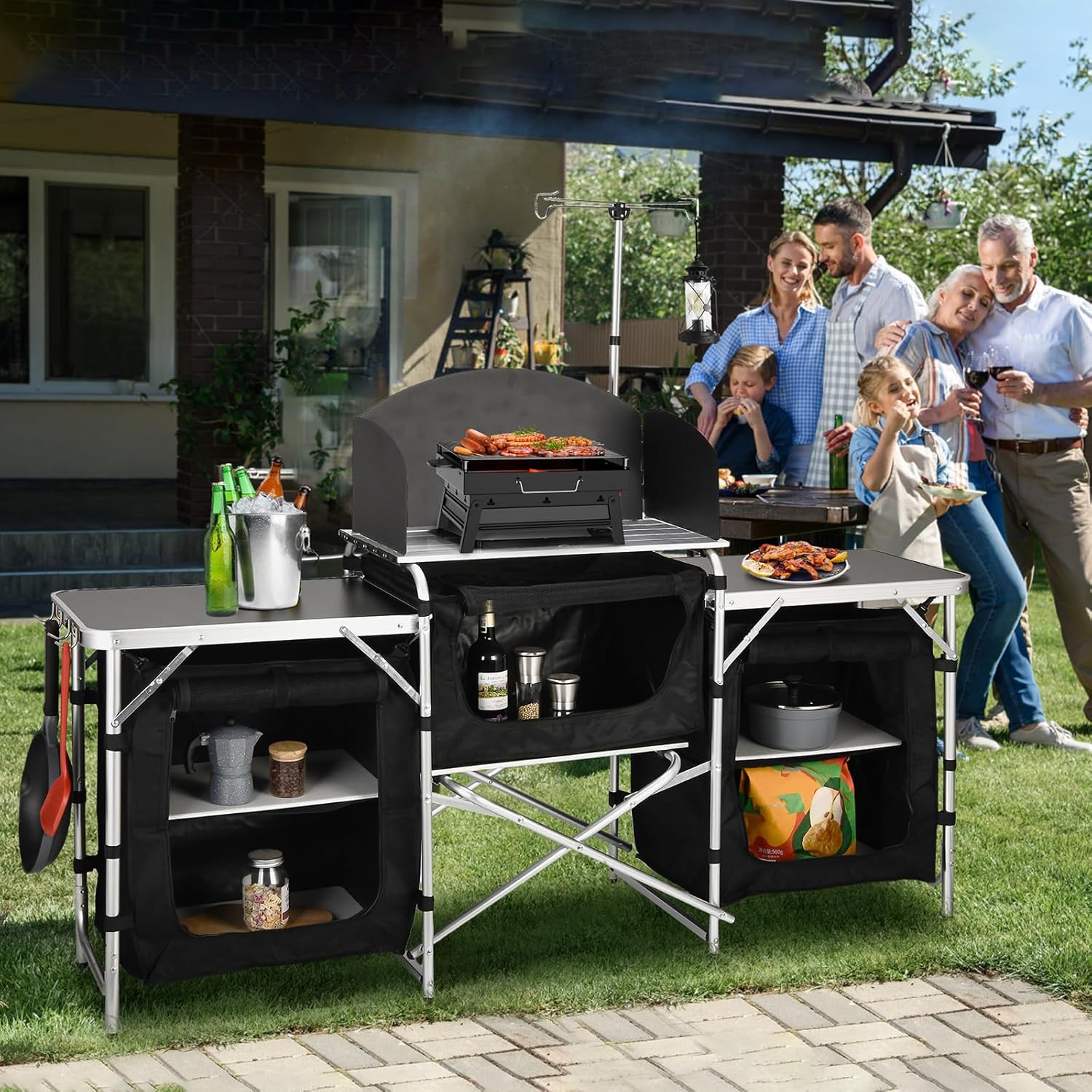 Tavolo da Campeggio Pieghevole - Camping Cooking Table With Storage recensione e prezzo