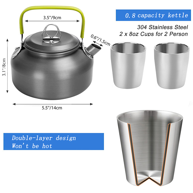 Set da Cucina per Campeggio co - Camping Cooking Set With Kettle recensione e prezzo