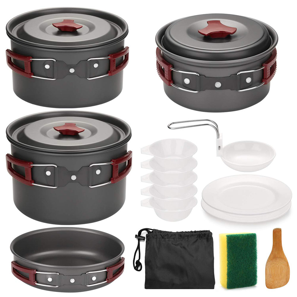 Kit di pentole da campeggio al - Camping Cooking Accessories Set recensione e prezzo